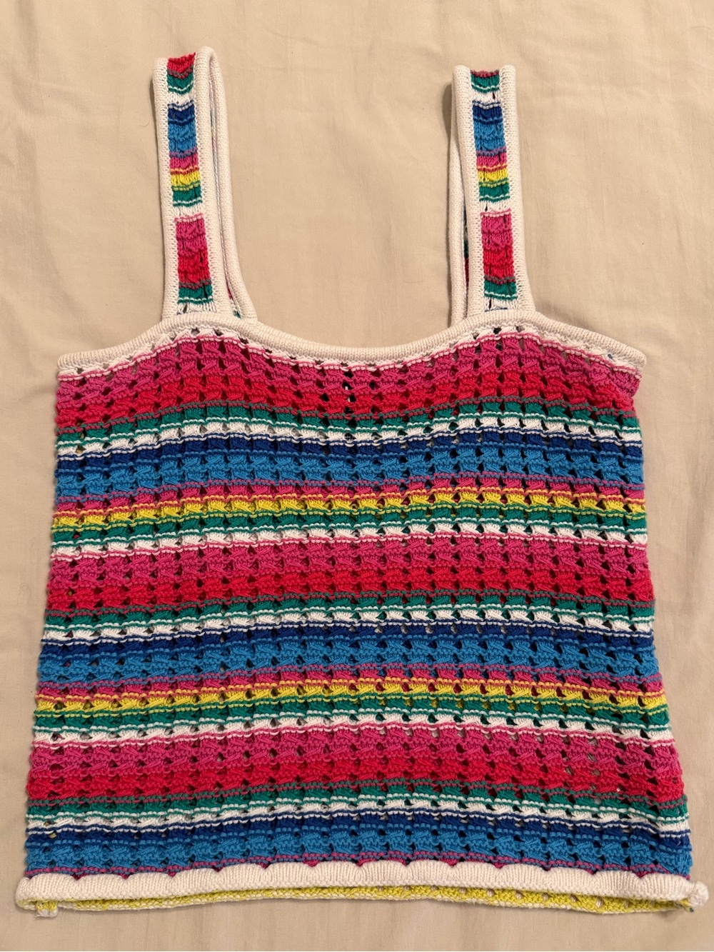 GAP Multi-Color Crochet Striped Tank Top
